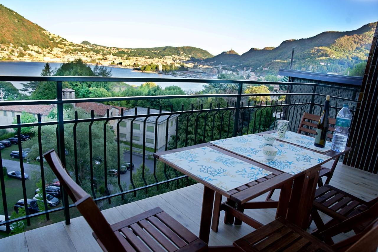 The Blue - Lake / City View Modern Apt Near Villa Olmo Como Exterior foto